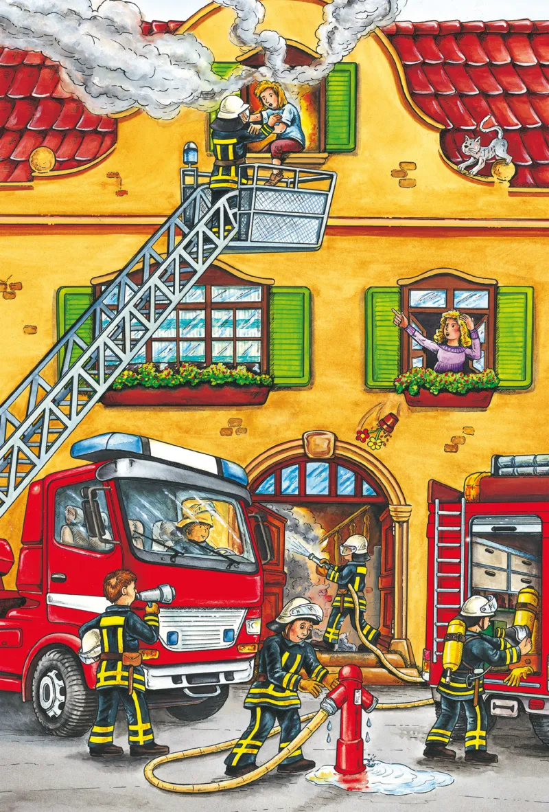 3 Jigsaw Puzzles - Fire Brigade and Police