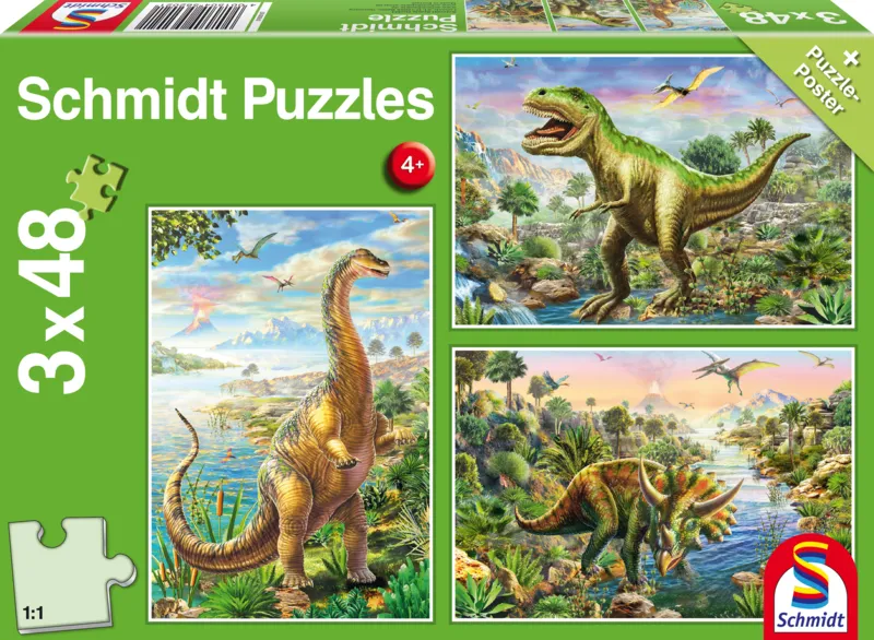 3 Jigsaw Puzzles - Dinosaurs