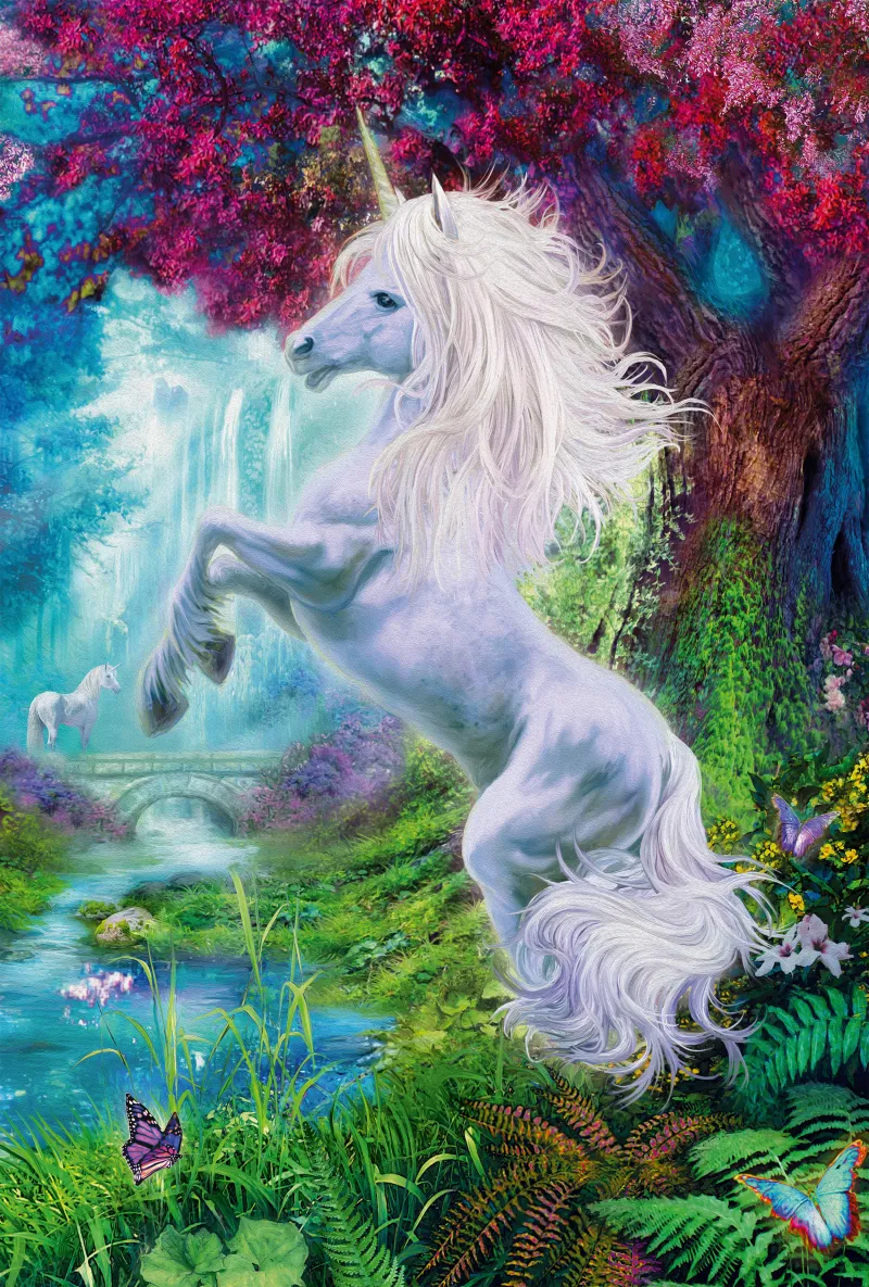 Unicorn in the Enchanted Garden
