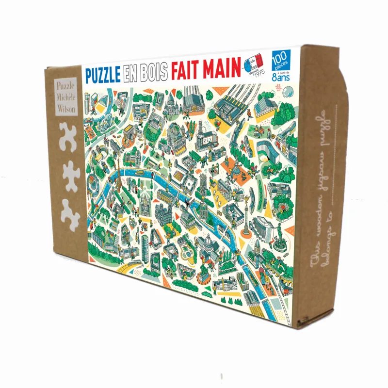 Handgeschnittenes Holzpuzzle - Paris