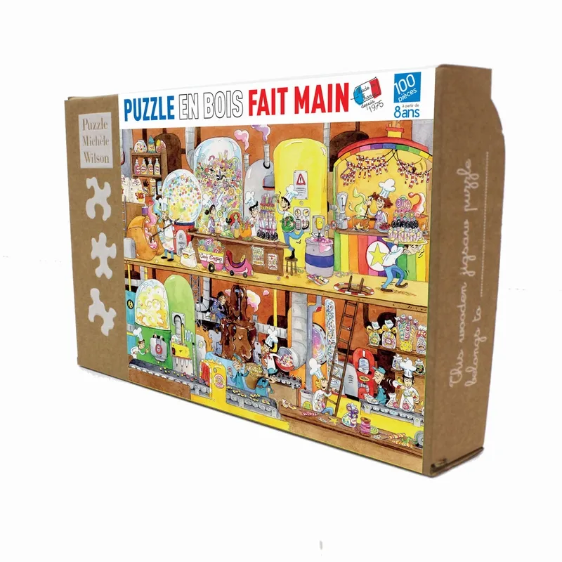 Handgeschnittenes Holzpuzzle - Cacouault - Süßigkeitenfabrik