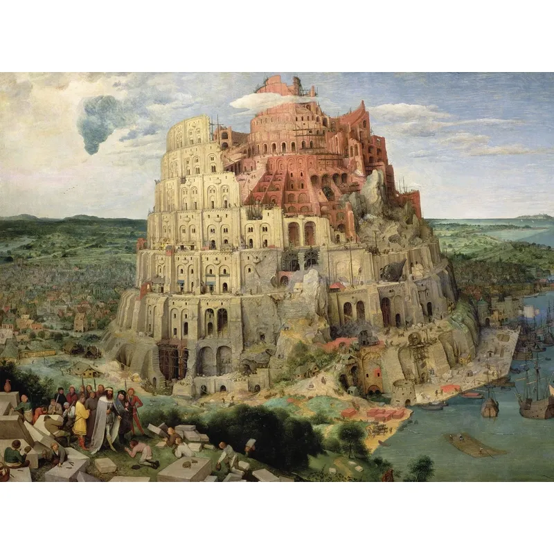 Handgeschnittenes Holzpuzzle - Brueghel: Turmbau Zu Babel