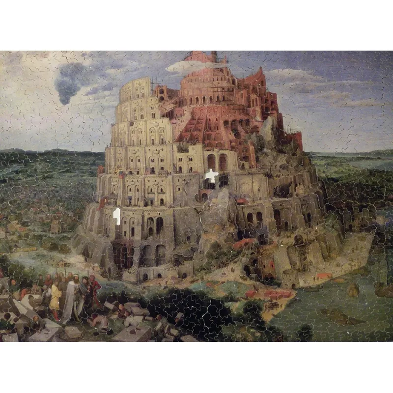 Handgeschnittenes Holzpuzzle - Brueghel: Turmbau Zu Babel