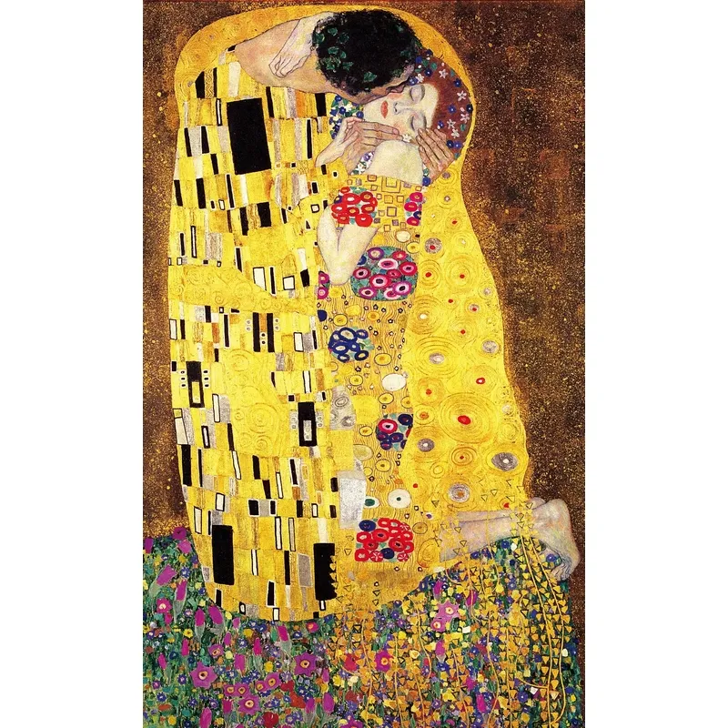 Handgeschnittenes Holzpuzzle - Gustav Klimt: Der Kuss