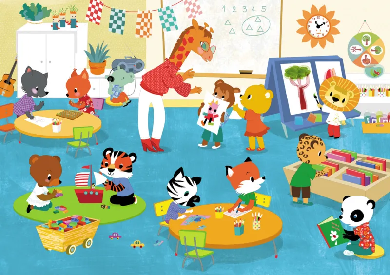 Handgeschnittenes Holzpuzzle - Es Lebe Die Maternelle