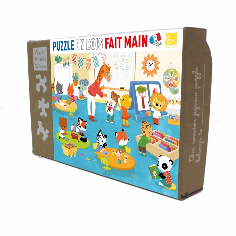 Handgeschnittenes Holzpuzzle - Es Lebe Die Maternelle