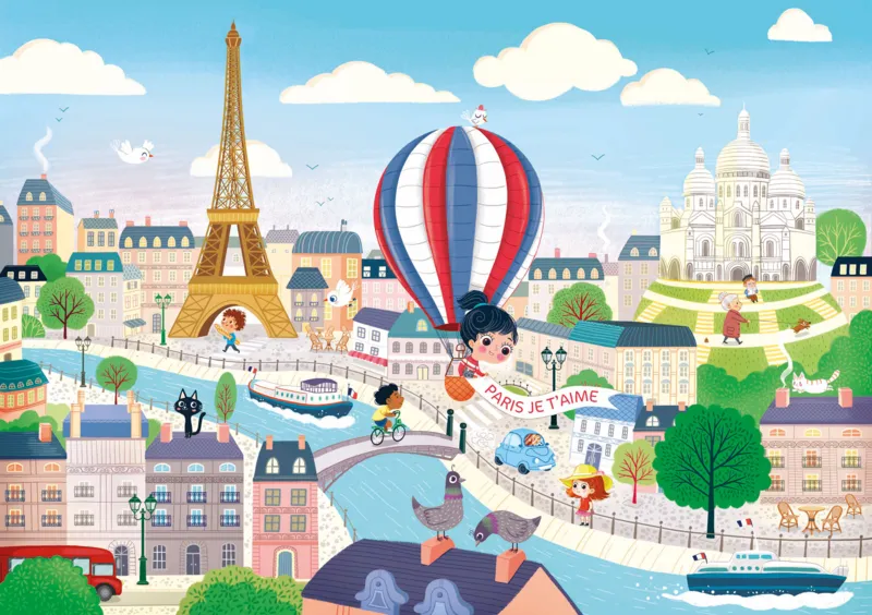 Handgeschnittenes Holzpuzzle - Blick Auf Paris