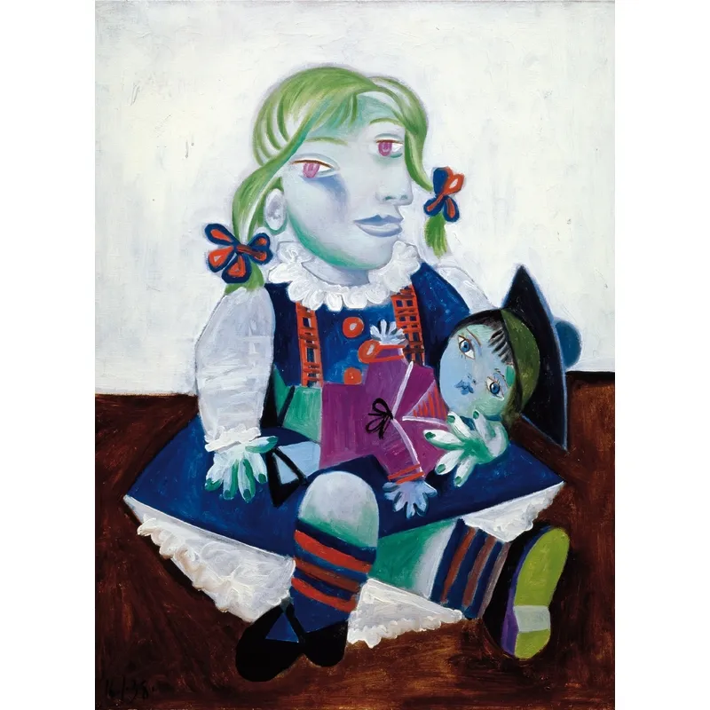 Handgeschnittenes Holzpuzzle - Picasso: Maya Mit Puppe