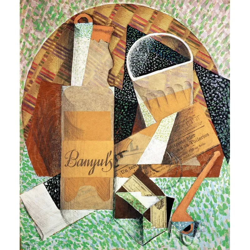 Handgeschnittenes Holzpuzzle - Juan Gris: Eine Flasche Banyuls