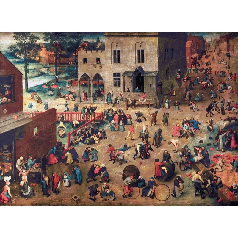 Handgeschnittenes Holzpuzzle - Brueghel: Die Kinderspiele