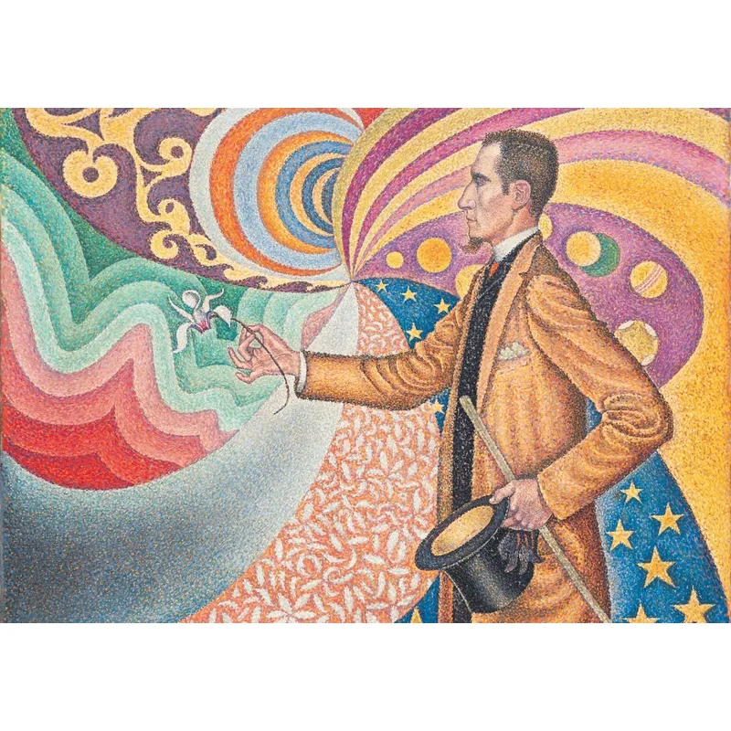 Handgeschnittenes Holzpuzzle - Paul Signac - Porträt Von Félix Fénéon