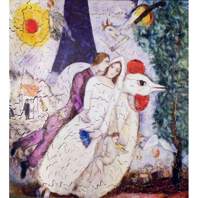 Handgeschnittenes Holzpuzzle - Marc Chagall - Les Fiancés