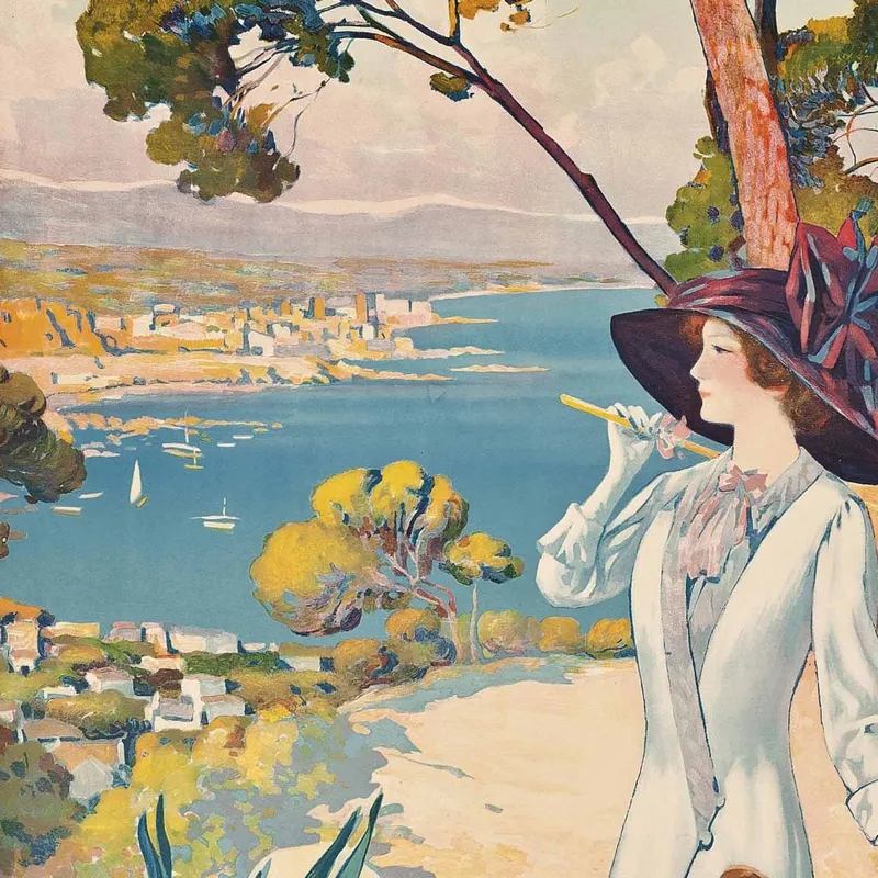 Handgeschnittenes Holzpuzzle - Plm-Poster: Antibes