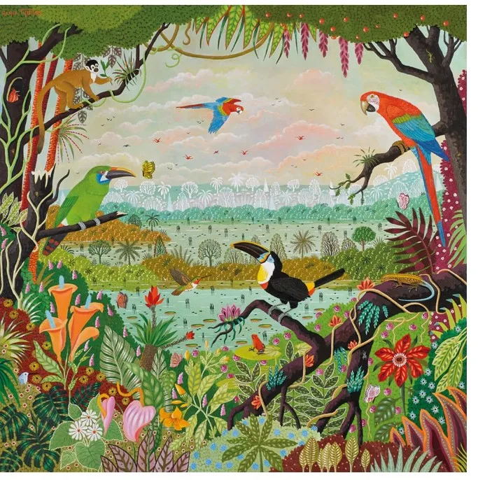 Handgeschnittenes Holzpuzzle - Alain Thomas: Jungle