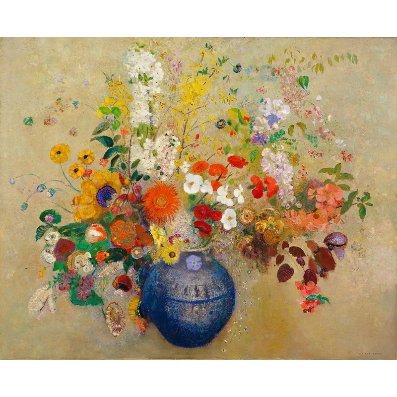 Handgeschnittenes Holzpuzzle - Odilon Redon - Flowers