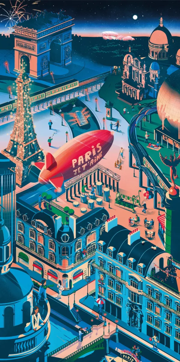 Handgeschnittenes Holzpuzzle - Paris, Je T'Aime