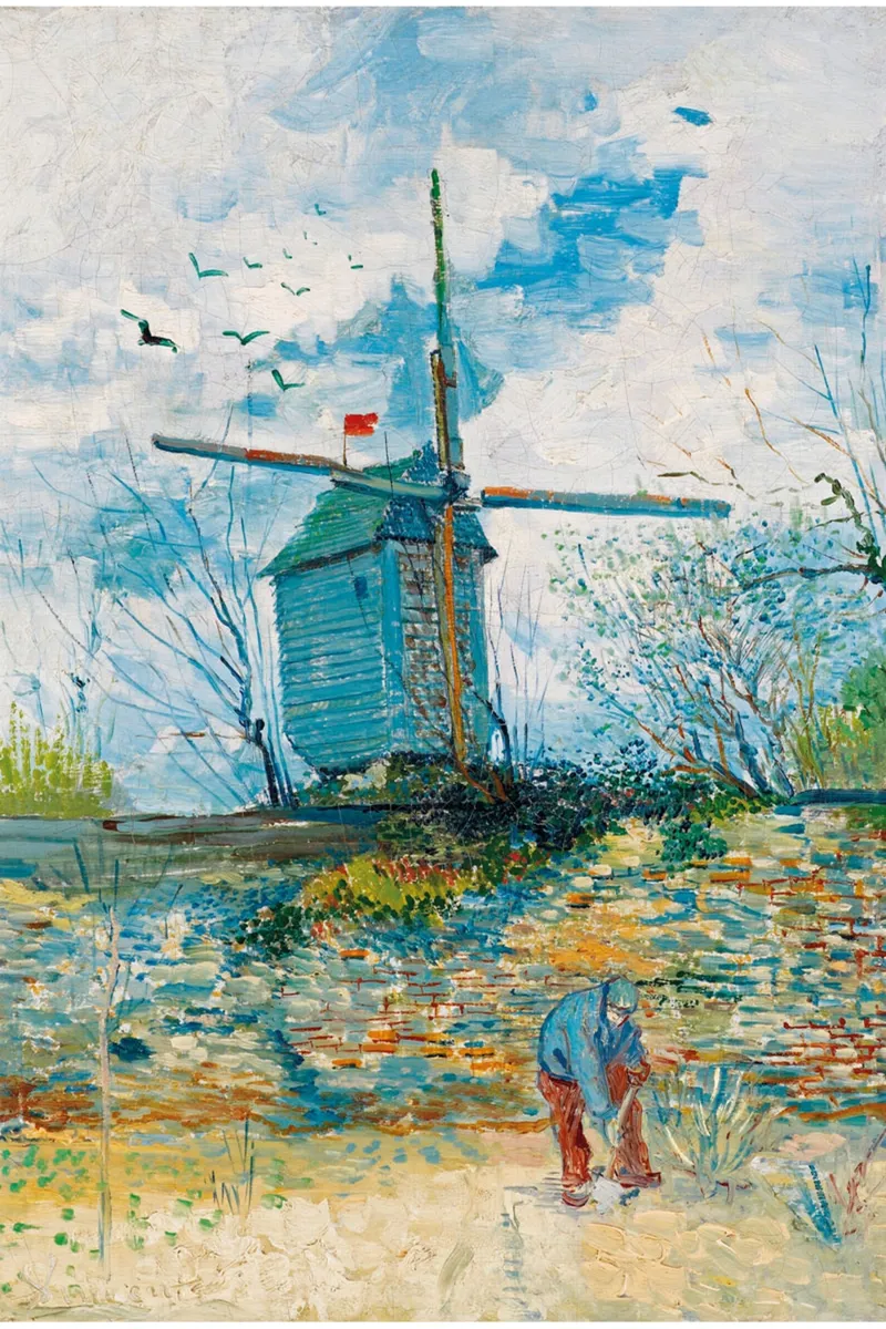 Handgeschnittenes Holzpuzzle - Vincent Van Gogh - Le Moulin De La Galette, 1886