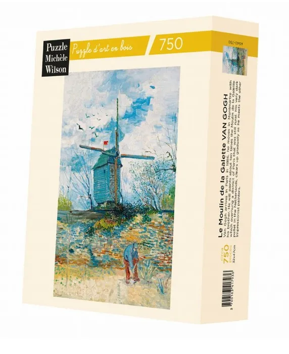 Handgeschnittenes Holzpuzzle - Vincent Van Gogh - Le Moulin De La Galette, 1886