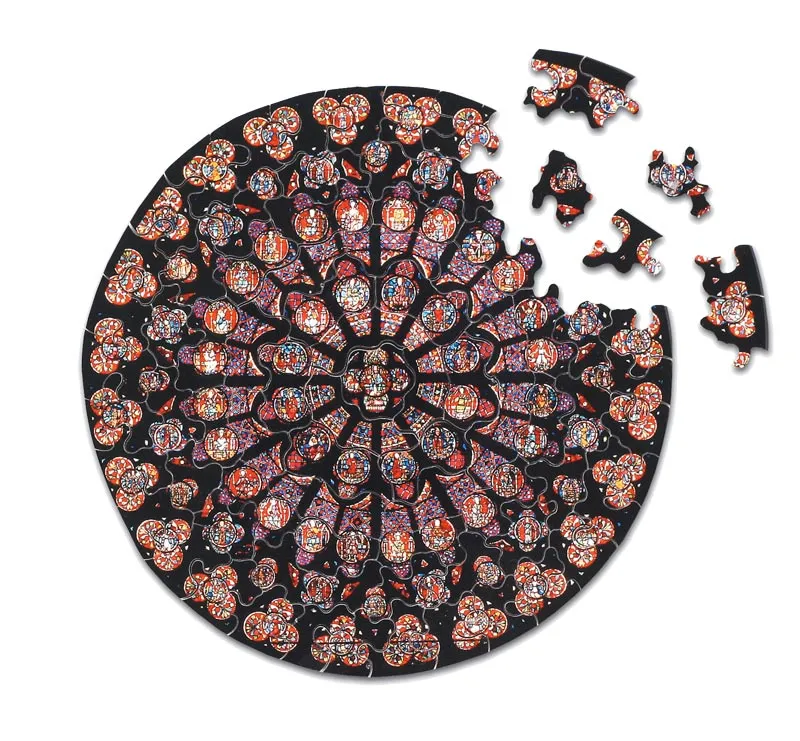 Handgeschnittenes Holzpuzzle - Rosette Notre Dame