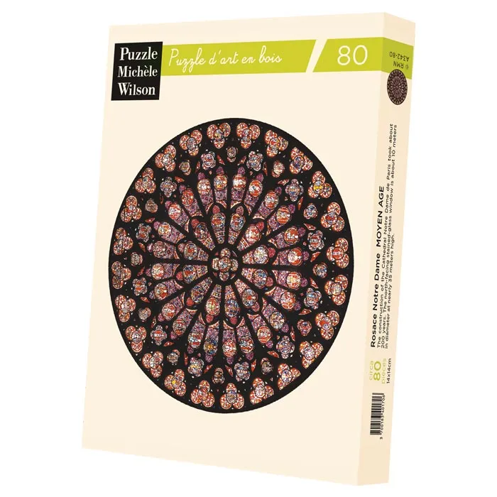 Handgeschnittenes Holzpuzzle - Rosette Notre Dame