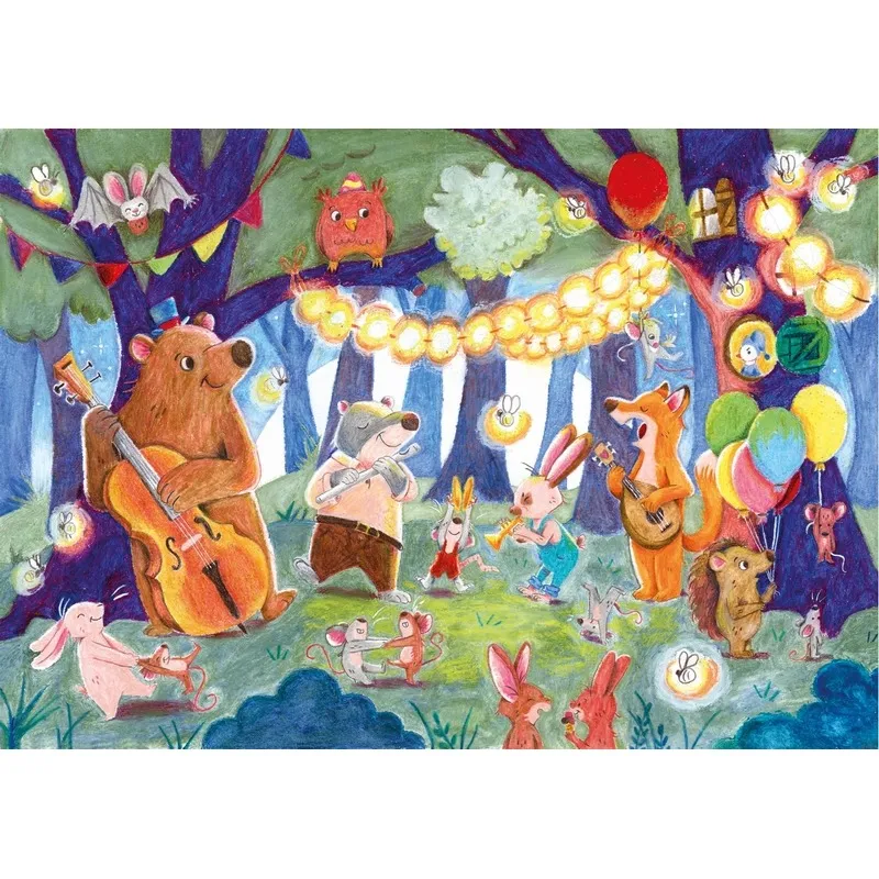 Hand-cut wooden puzzle - Concert In The Woods