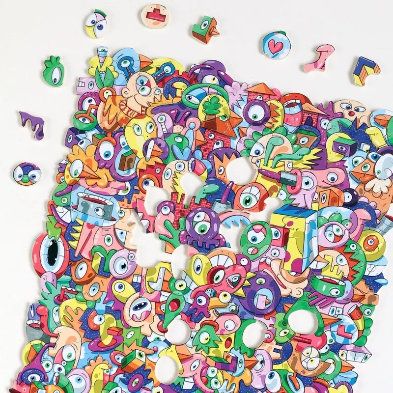 Hand-cut wooden puzzle - Weirdo