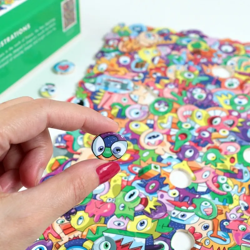 Hand-cut wooden puzzle - Weirdo