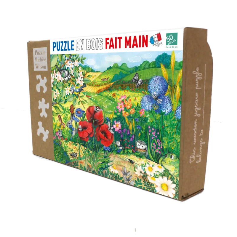 Hand-cut wooden puzzle - Meadow In Bloom
