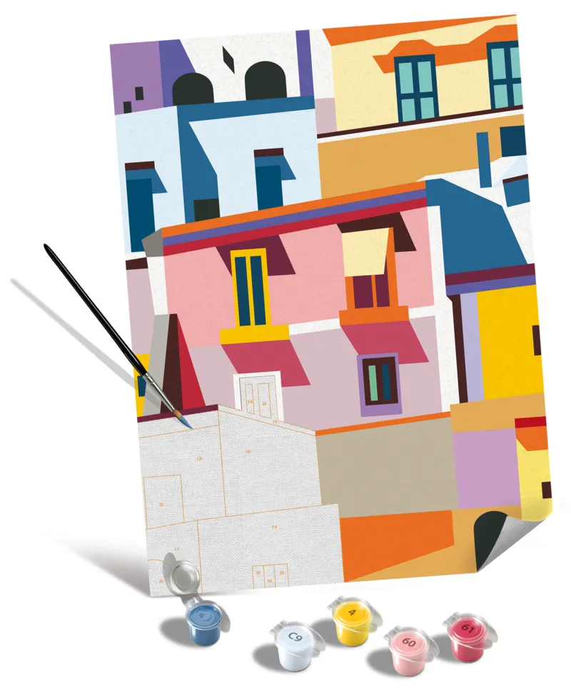 Paint by Number - CreArt Edition Canvases - Colorful Houses