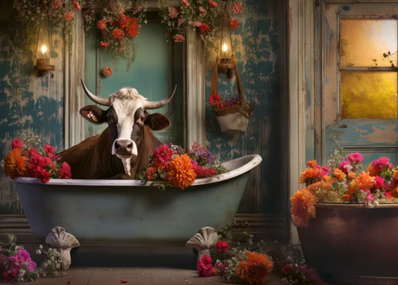 The cow in the Bathtub