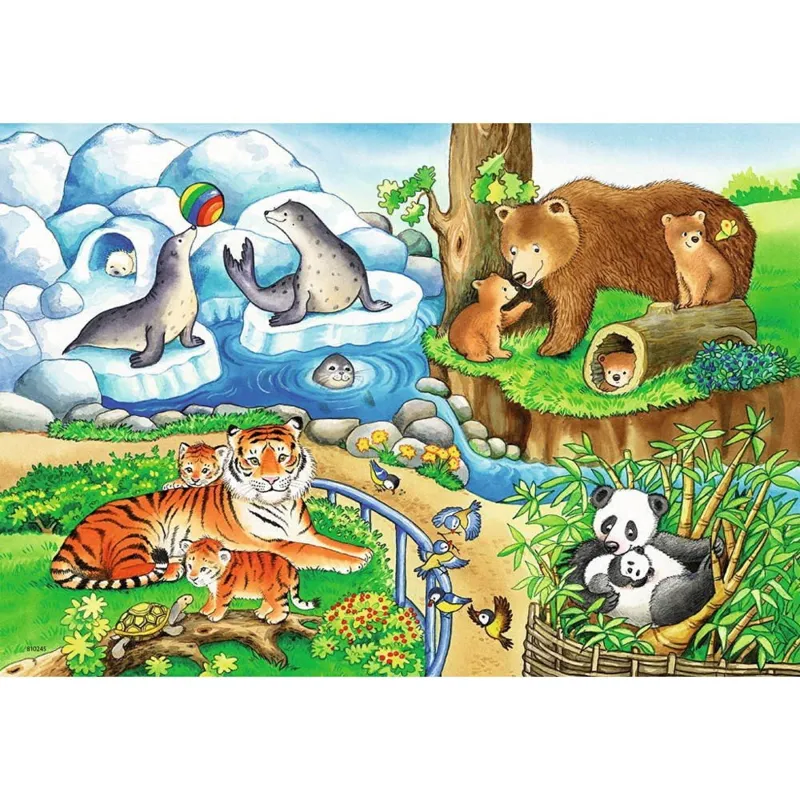 2 Jigsaw Puzzles - Animals in the Zoo