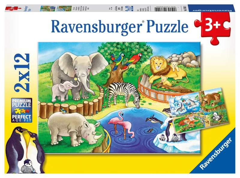 2 Jigsaw Puzzles - Animals in the Zoo