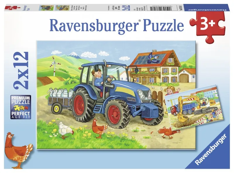 2 Puzzles - Construction Site and Farm