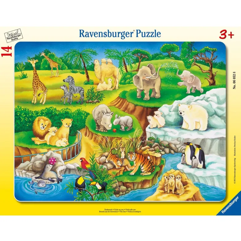 Jigsaw Puzzle - 14 Pieces - Frame Puzzle : At the Zoo