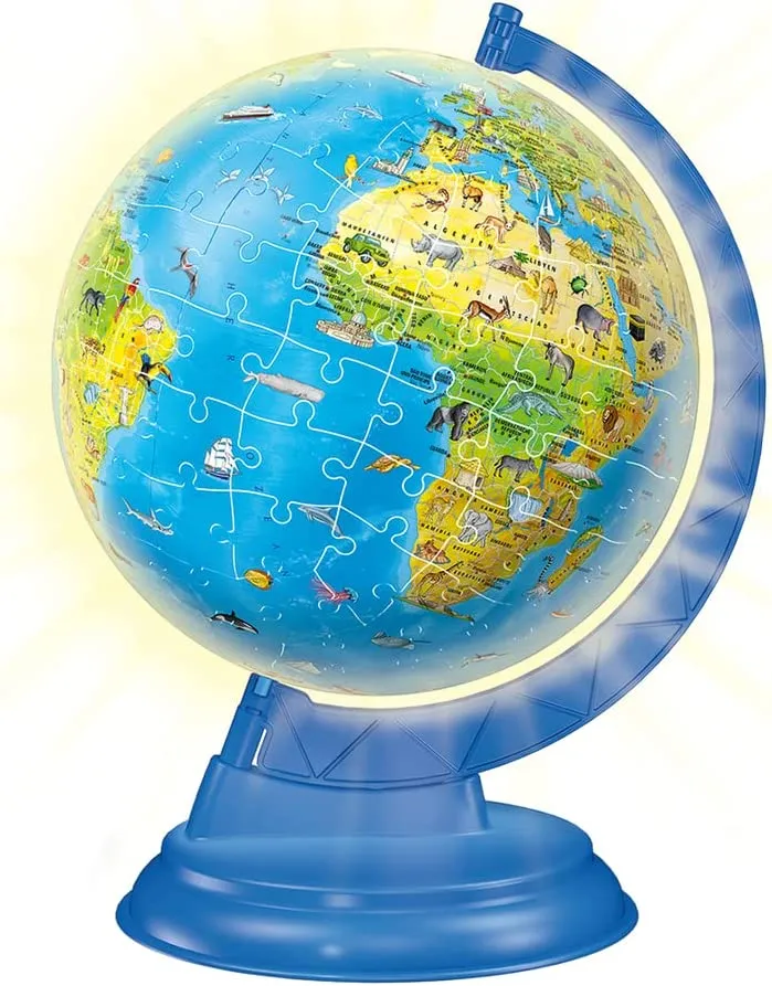 3D Puzzle - Globe with Light in German