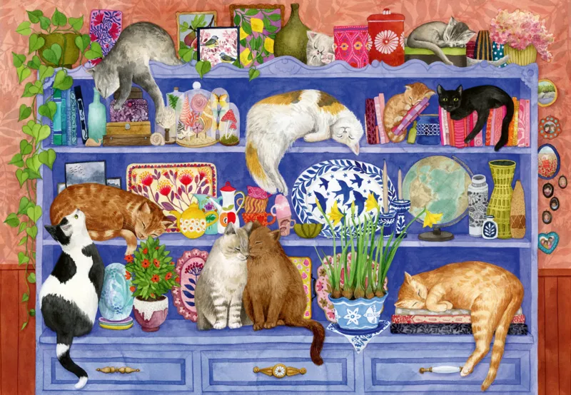 Wellness & Puzzle - Cats on the Shelf