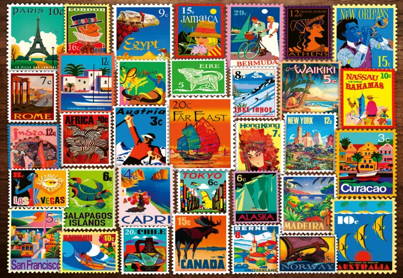 Wellness & Puzzle - Stamps from Around the World