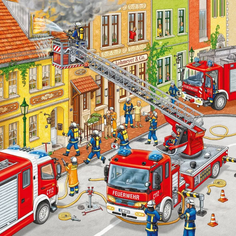 Jigsaw Puzzle - 3 x 49 Pieces : Firemen at Work