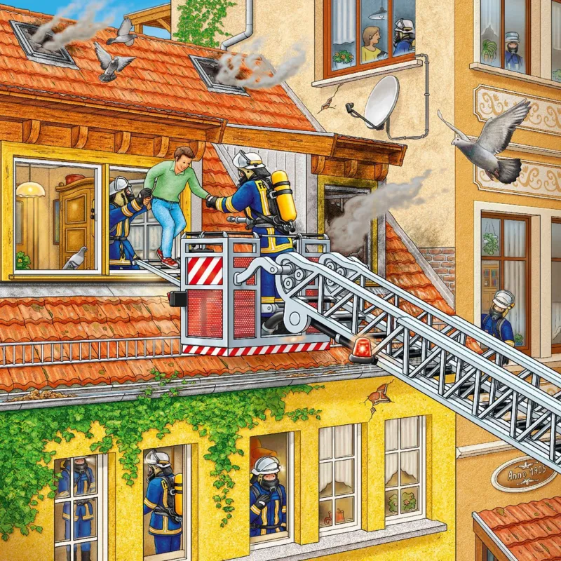 Jigsaw Puzzle - 3 x 49 Pieces : Firemen at Work