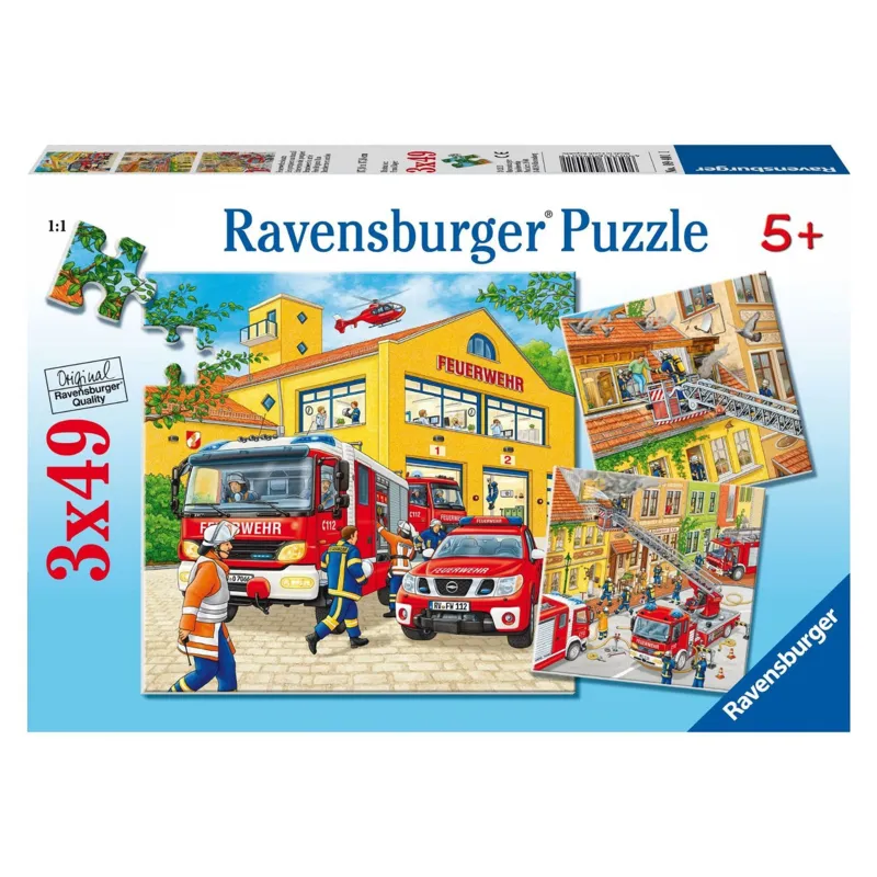 Jigsaw Puzzle - 3 x 49 Pieces : Firemen at Work