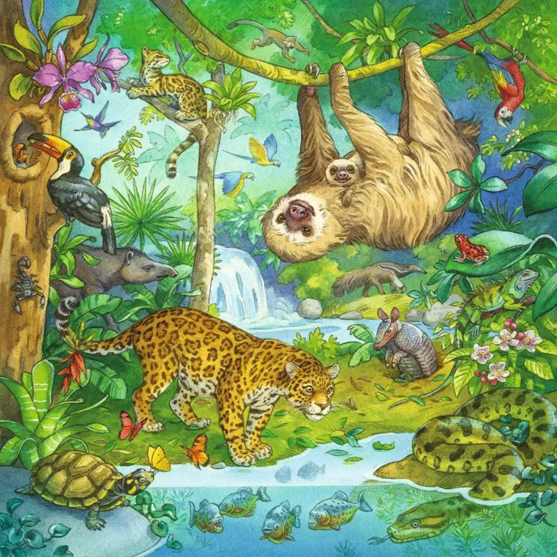3 Puzzles - Jungle Animals