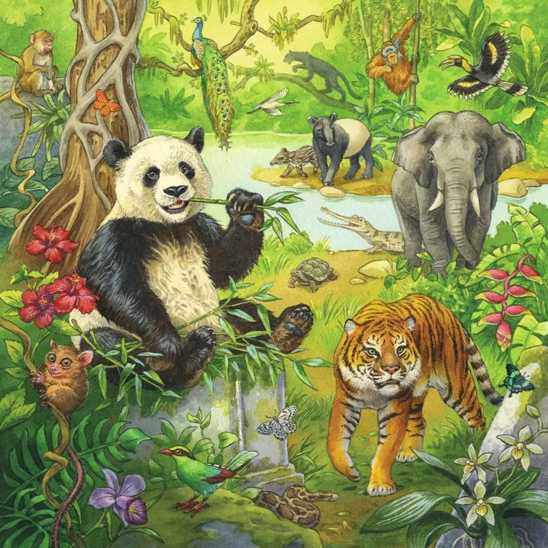 3 Puzzles - Jungle Animals