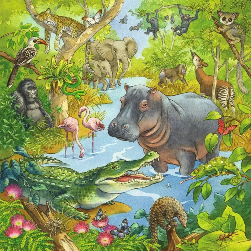3 Puzzles - Jungle Animals