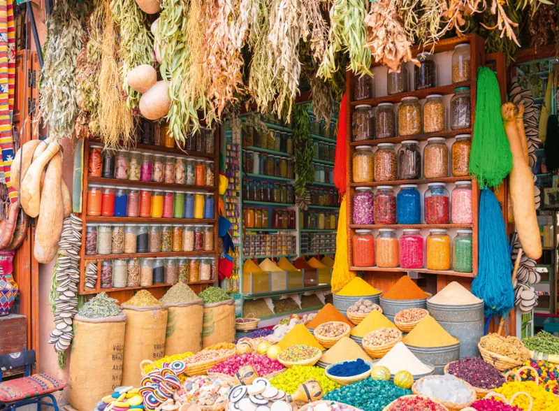 Puzzle Highlights - Colorful Markets - Spice Market Morocco