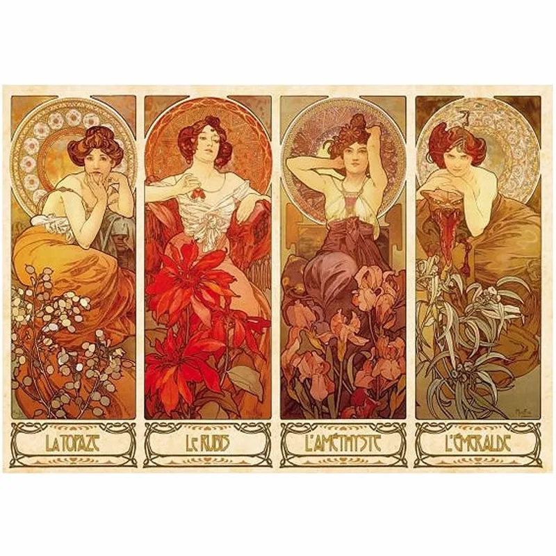 Jigsaw Puzzle - 1000 Pieces - Alphonse Mucha : Precious Stones