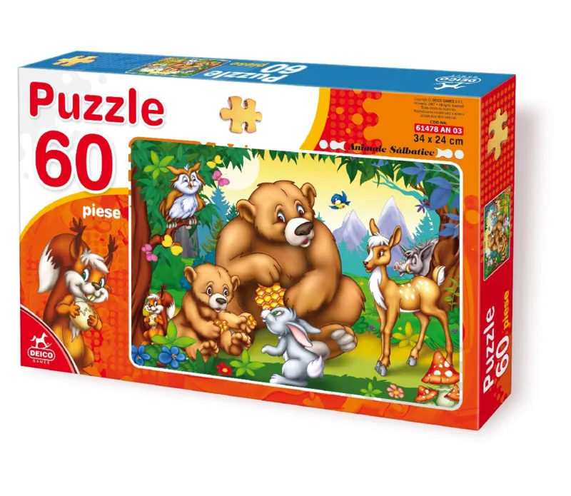 The bear family with animals in the forest