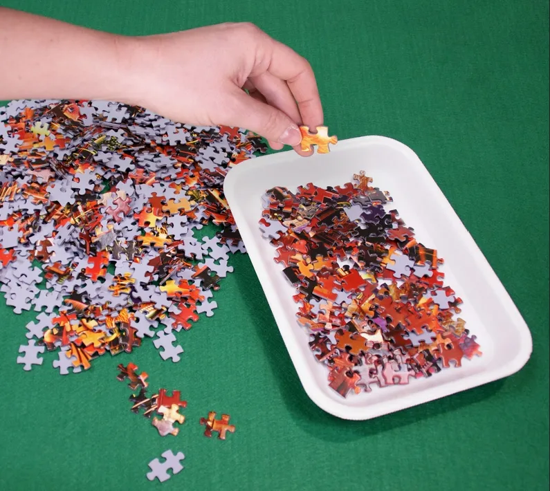 5 White Sorting Boxes - 18 cm x 13 cm - For 1000-Piece Jigsaw Puzzles