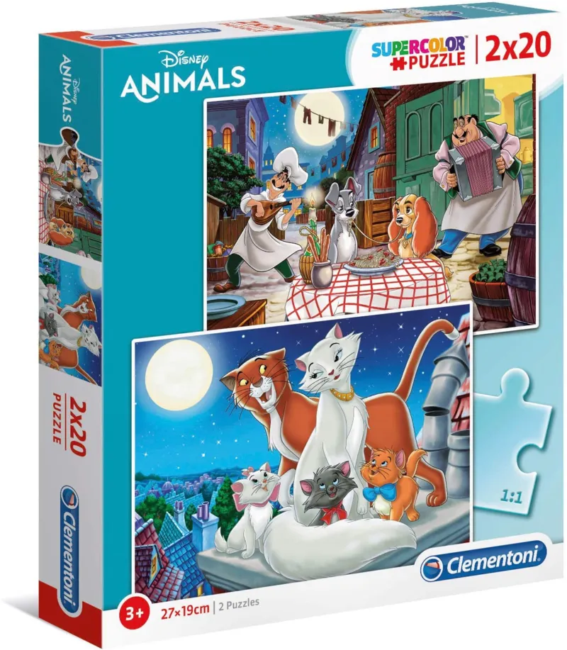Clementoni - 2 Puzzles - Disney Animals - 20 pieces - Clementoni-24764 ...