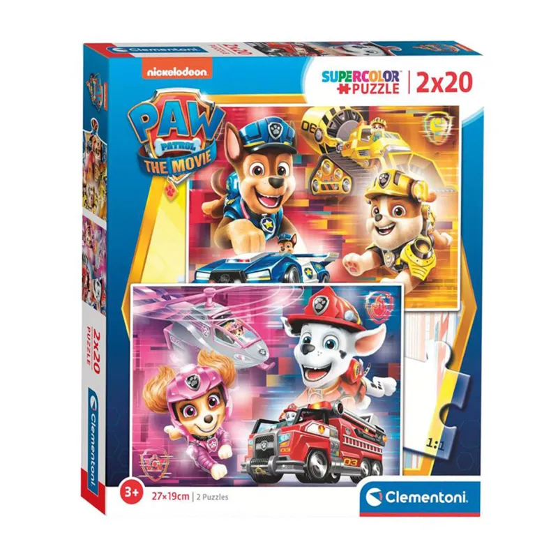 Clementoni - 2 Puzzles - Paw Patrol - 20 pieces - Clementoni-24786 ...