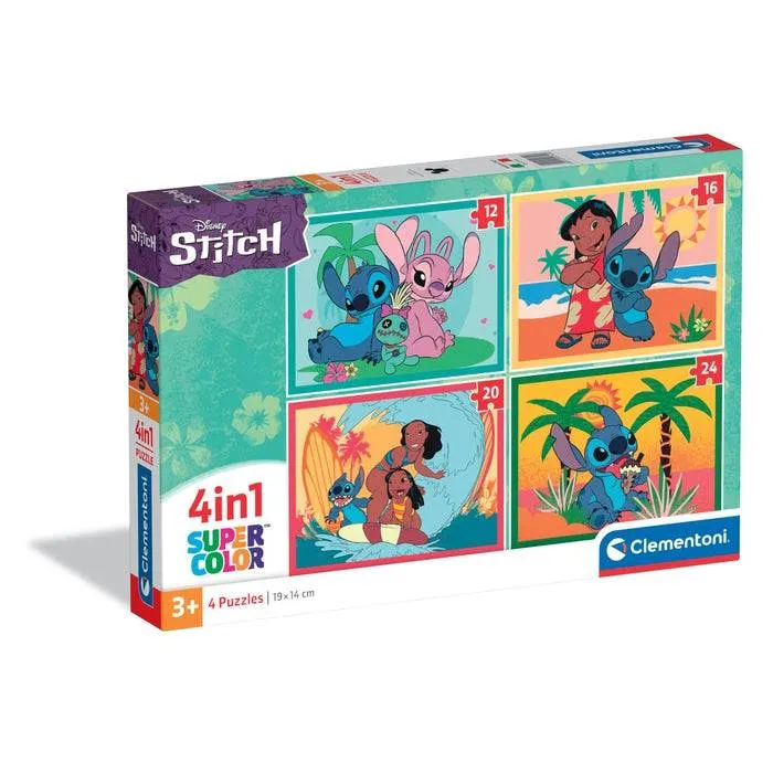 Puzzle 4 in 1 - Stitch and his friends